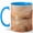 Blue, variant on Coastal Sunset Coffee Mug, Boho Beach Ocean Landscape Design, 11 oz Ceramic Cup