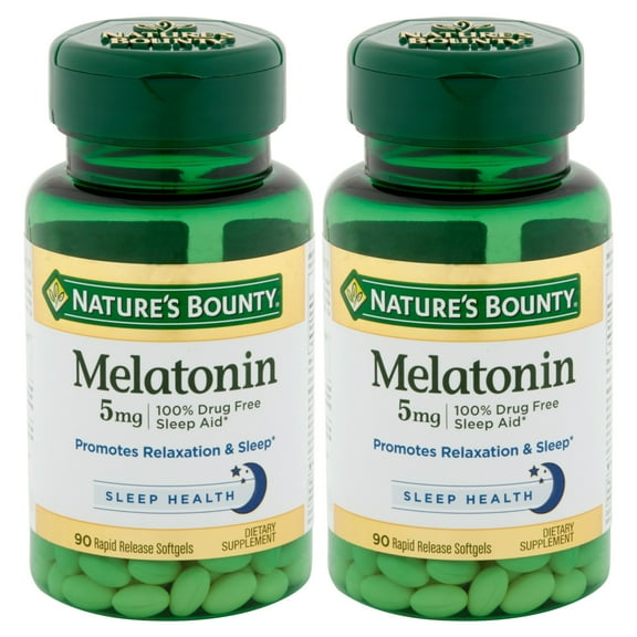 Nature's Bounty 5Mg Melatonin Treat Relaxation & Sleep Aid, 90Ct, 2-Pack