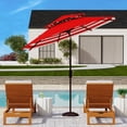 thumbnail image 2 of SAFAVIEH Athens 9' Market Double Top Crank Patio Umbrella, Red/White, 2 of 4