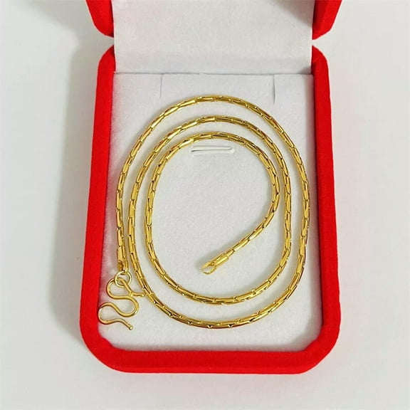 K-KED 3MM Chain K 24K Thai Baht Gold Filled Yellow GP Necklace 20inch Jewelry