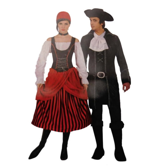 Womens Pirates Beauty Halloween Costume Dress with Vest Choker & Headpiece OSFM