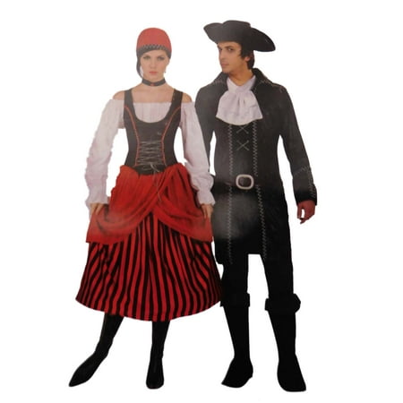 Womens Pirates Beauty Halloween Costume Dress with Vest Choker & Headpiece OSFM