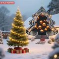 thumbnail image 2 of Stylish Metal Hanging Christmas Tree Wind Spinner - Concentric Circle Design with Ornaments for Festive Garden Decor, 2 of 7