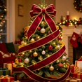 thumbnail image 5 of 1 Roll Christmas Velvet Ribbon, 6cm Wide x 2 Meter Soft Plush Velvet Ribbon with Gold Edge for Christmas Gift Wrapping Wreath Tree Hair Bow DIY Decor, Clearance Burgundy Wine, 5 of 6
