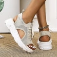 thumbnail image 4 of Sandalias de cuña de verano a la moda para mujer, zapatos de playa informales deportivos con plataforma, color beige esquí esquí Gafas de esquí, 4 of 5