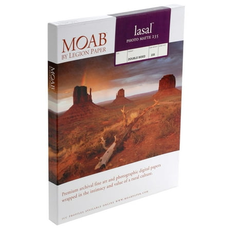 Moab Lasal Photo Matte, Double Sided, Bright White Archival Inkjet Paper, 235gsm, 13x19", 50 Sheets