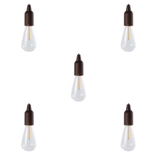 maskred Pull Cord Light Hanging Bulb Tent Camping Lamp Battery Operated black 6x22cm 5Set