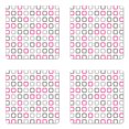 thumbnail image 1 of Geometric Coaster Set of 4, Square Frames in Vintage Colors Geometric Pale Toned Illustration, Square Hardboard Gloss Coasters, Standard Size, Pink White Grey, by Ambesonne, 1 of 2