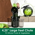 thumbnail image 5 of Fretta Slow Masticating Juicer Machines with 4.25" Feed Chute, Cold Press Juicer Machines Fit Whole Fruits & Vegetables, BPA Free (Black), 5 of 8