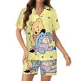 thumbnail image 2 of Winnie The Pooh Eeyore Women's Pajama Set 2-Piece Sleepwear Loungewear Button Down Short Sleeve Summer Silky PJ Set, 2 of 8
