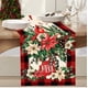 thumbnail image 4 of Camino de mesa navideño, adornos de nieve de bosque, Papá Noel, enanos, mantel rojo de Navidad, decoración de mesa, decoración de fiesta, 4 of 4
