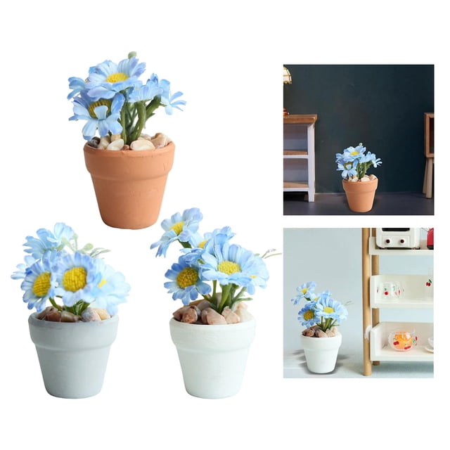 Casa De Muñecas Escena De Flores En Adornos De Dormitorio Suministros De Paisaje Gris+Casa De Muñecas Escena De Flores En Adornos De Dormitorio Suministros De Paisaje Rojo+Casa Baoblaze none