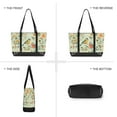 thumbnail image 6 of FORMRS Canvas Laptop Tote Bag for Women with 15.6" Computer Compartments Shoulder Handbag, Green Floral Pattern, 6 of 7