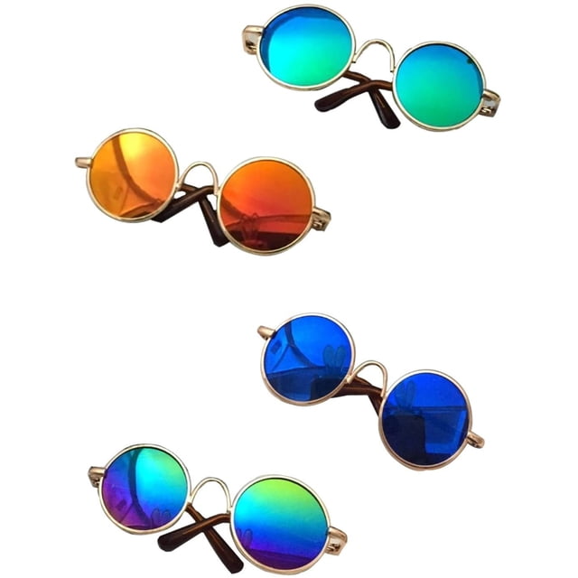 Gafas de sol pequeñas con montura metálica para mascotas (4 unidades)