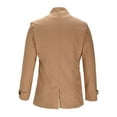 thumbnail image 5 of Men's Peacoats Stand Collar Double Breasted Lapel Winter Trench Coat Classic Dress Business Jackets Khaki 3XL, 5 of 7