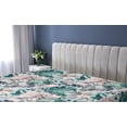 thumbnail image 5 of Ambesonne Tropical Vibes Fitted Sheet, Botanical Silhouette, Queen Size, Teal Pastel Pink, 5 of 5