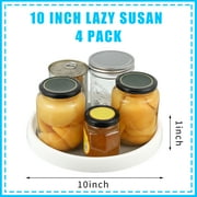 sixwipe 4 Pack 10 inch Non-Skid Lazy Susan Turntable, Lazy Susan Turntable for Kitchen Cabinets, Pantry Organization, Kitchen Storage, Refrigerator, Countertop, Spice Rack