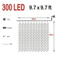 thumbnail image 4 of ZOELNIC 9.8ft x 9.8ft Curtain String Fairy Lights, 300LEDs Lights for Garden Wedding Party Home Decor, Warm White, 4 of 8
