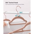 thumbnail image 6 of Velvet Hangers, Set Of 50 Clothes Hanger With Black Swivel Hook, Non-Slip, 17.1-Inch Long For Coat, Shirt, Dress, Pants, Tie, Lavender Purple, 6 of 7