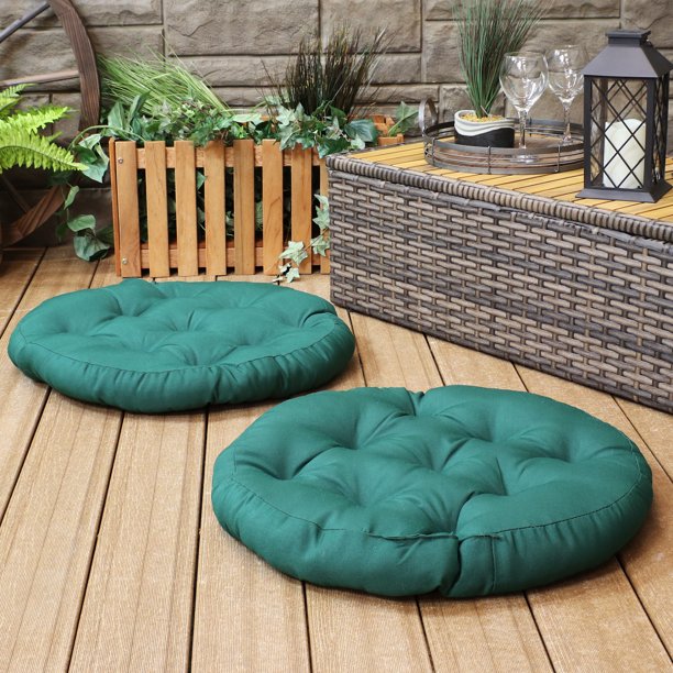 Sunnydaze Tufted Large Round Floor Cushion Set Of 2 Unique Outdoor Indoor Chair Cushions Or Meditation 300d Olefin Case With Polyester Fill 22 Inch Diameter Multiple Colors Com Sunnydaze Tufted Large Round Floor, Large Round Patio Chair Cushions