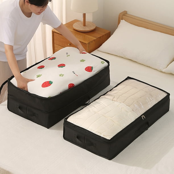 Bolsa de Almacenamiento Grande Compresible 31.5x15.75x10.24 pulgadas Organizador de Tela para Edredón, Árbol de Navidad, Ropa de Cama Negro o Gris