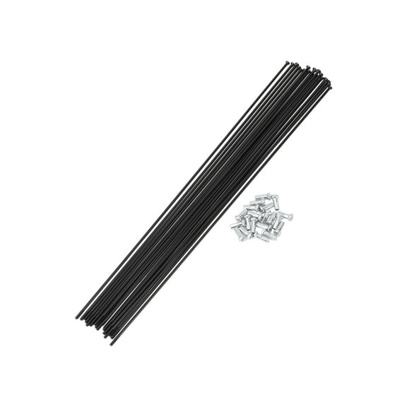 20 Set 14G Straight Pull Bicycle Spokes 285mm Straight Pull Bike Wheel Spokes Carbon Steel Black
