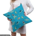thumbnail image 5 of Ambesonne Space Fabric by the Yard Upholstery, Spaceships Moon Planet Art, 1 Yard, Sea Blue and Pale Orange, 5 of 5