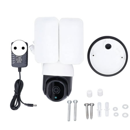 

Pan Tilt Security Light CCTV Two Way Audio Flood Light PTZ Camera IP66 Waterproof With Siren Alarm For Home Shop School EU Plug