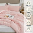thumbnail image 2 of Pink Queen Comforter Set - 3 Pieces Seersucker Lightweight Bedding Comforter Sets (1 Soft Fluffy Comforter & 2 Pillowcases) - All Seasons Cozy Cute Bed Sets for Women Girls, 2 of 13