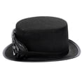 thumbnail image 1 of Sombrero de copa gótico negro con decoración de máscara para adultos, 1 of 3