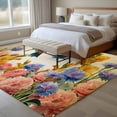 thumbnail image 4 of Vintage Hummingbirds Area Rugs 5'x7', Washable Small Throw Rugs for Laundry Room Playroom, Spring Farmhouse Country Flowers Indoor Outdoor Rug Non-Slip Low Pile Carpet Runner Reversible Floor Mats, 4 of 8