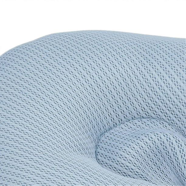 Baby Shaped Pillow Prеvents Flat Hеad Comfortable Cotton Infant Head and Neck Support Pillows for Car Seats Beds Blue