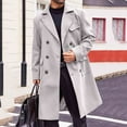 thumbnail image 4 of Mrmaere Men's Long Peacoat Double-Breasted Wide-Lapel Warm Stylish Outerwear for Daily & Formal Gray XL, 4 of 5