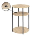 thumbnail image 3 of Convenience Concepts Designs2Go Simon 3 Tier End Table with USB Ports, Weathered White & Black, 3 of 8