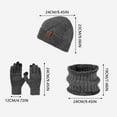 thumbnail image 3 of Hat for Women Mens Hats Hat Scarf And Glove Set Fashionable Outdoor Baby Warm Three Piece Set, 3 of 5