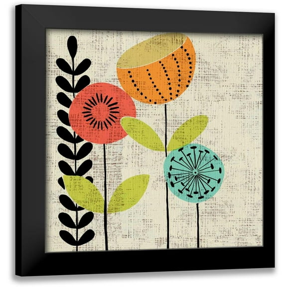 Zarris, Charliklia 12x12 Black Modern Framed Museum Art Print Titled - Adas Garden II