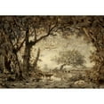 thumbnail image 3 of Théodore Rousseau 24x18 Black Modern Framed Museum Art Print Titled - Sunset from the Forest of Fontainebleau (1848), 3 of 5