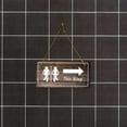 thumbnail image 6 of Fun Restroom Sign Arrow Right | Rustic Dark Wood 5 x 10" Hanging Sign, 6 of 8