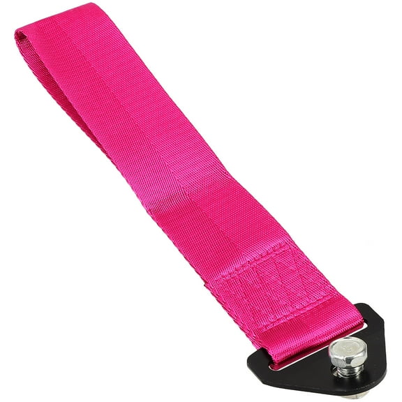 SHOWERORO Car Tow Strap Decor Rosy Metal And Nylon For Exterior Appearance 1Pack 11.6x2.7x1in