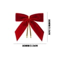 thumbnail image 4 of 12pc Red Velvet Christmas Bows Ornaments for Wreath Tree Garland Mantel Gift Box Holiday Decor, 4 of 7