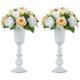 thumbnail image 1 of Centro de mesa blanco decorativo 2 piezas Florero de metal, Florero de centro de mesa de boda para decoración de fiesta de cumpleaños, Arreglos de flores artificiales 31.9cm Alto Ormromra LHH-0761, 1 of 5