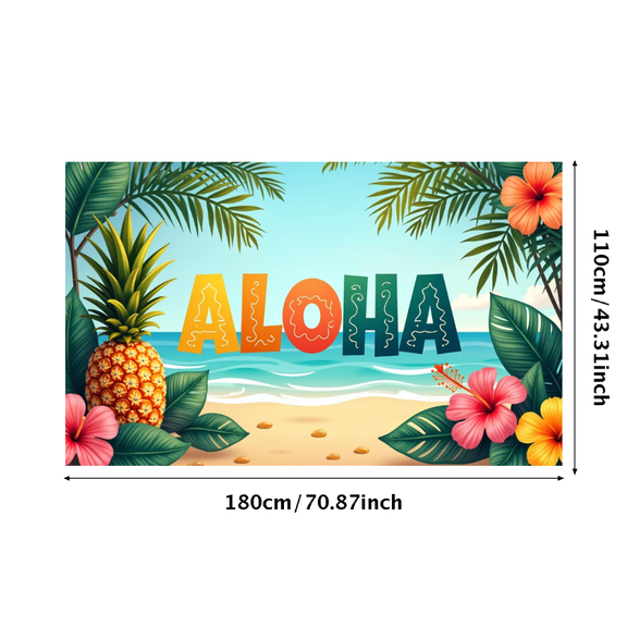 LUUFILx Aloha Beach Party Banner Tropical Backdrop for Summer Party Supplies Photo Props Hawaiian Luau Decorations Beach Theme Event Backgrounds Party Decor