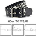 thumbnail image 6 of MGEZCOO Studded Belt, Metal Punk Rock Rivet Belt with Bright Pyramid Studded for Women Men, 6 of 7