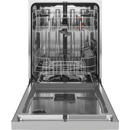 GE - Top Control Built-In Dishwasher with Stainless Steel Tub, 48dBA - Stainless steel