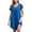 A-Blue, variant on Womens Nightgowns Pleated Soft Nightshirt Short Sleeve Knee Length Loose Sleepwear