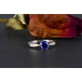 thumbnail image 2 of Affordable Antique Half Carat Sapphire and Diamond Engagement Ring in White Gold, 2 of 4