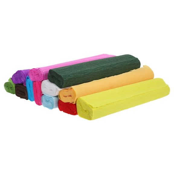 HOOWIFFY 12 Rolls Decorative Crepe Paper Streamers for Birthday Party Decorations and Craft Supplies Assorted Colors