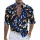 thumbnail image 1 of Blusa y camisa de manga larga con cuello vuelto para hombre, informal, a la moda, con botones, estampado, de poliéster, 1 of 6