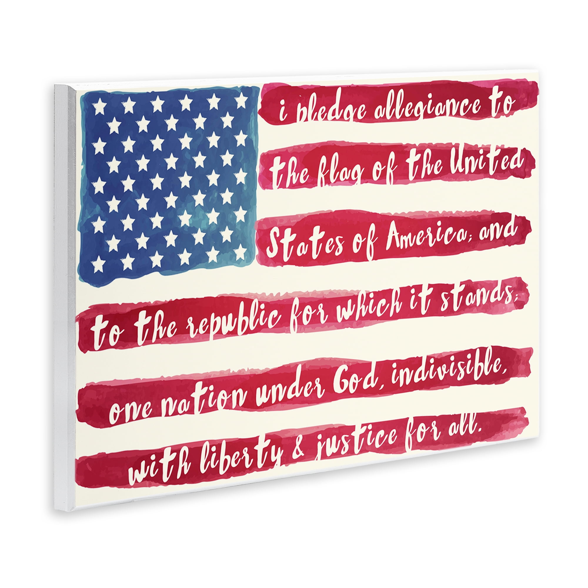 Stupell Industries Pledge Of Allegiance Flag Stripes Wall Plaque Art, design by Sophie 6