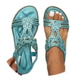 thumbnail image 3 of WILLBEST Sandalias De Plataforma Con Tiras Cruzadas Y Diamantes De Imitación Para Mujer, Sandalias Con Correa Elástica En El Tobillo, Zapatos Casuales De Playa Bohemios 1327, 3 of 6
